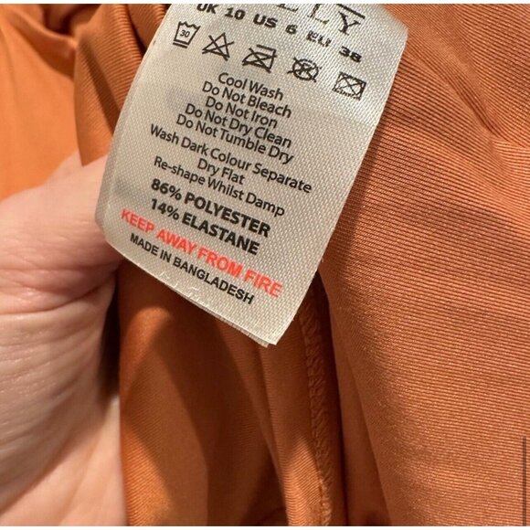 NWOT Oh Polly Orange Long Sleeve Cutout Bodycon Mini Dress - Picture 10 of 12